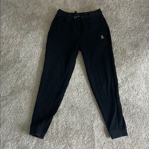 Psycho Bunny Black Jogger Sweatpants Tapered Fit